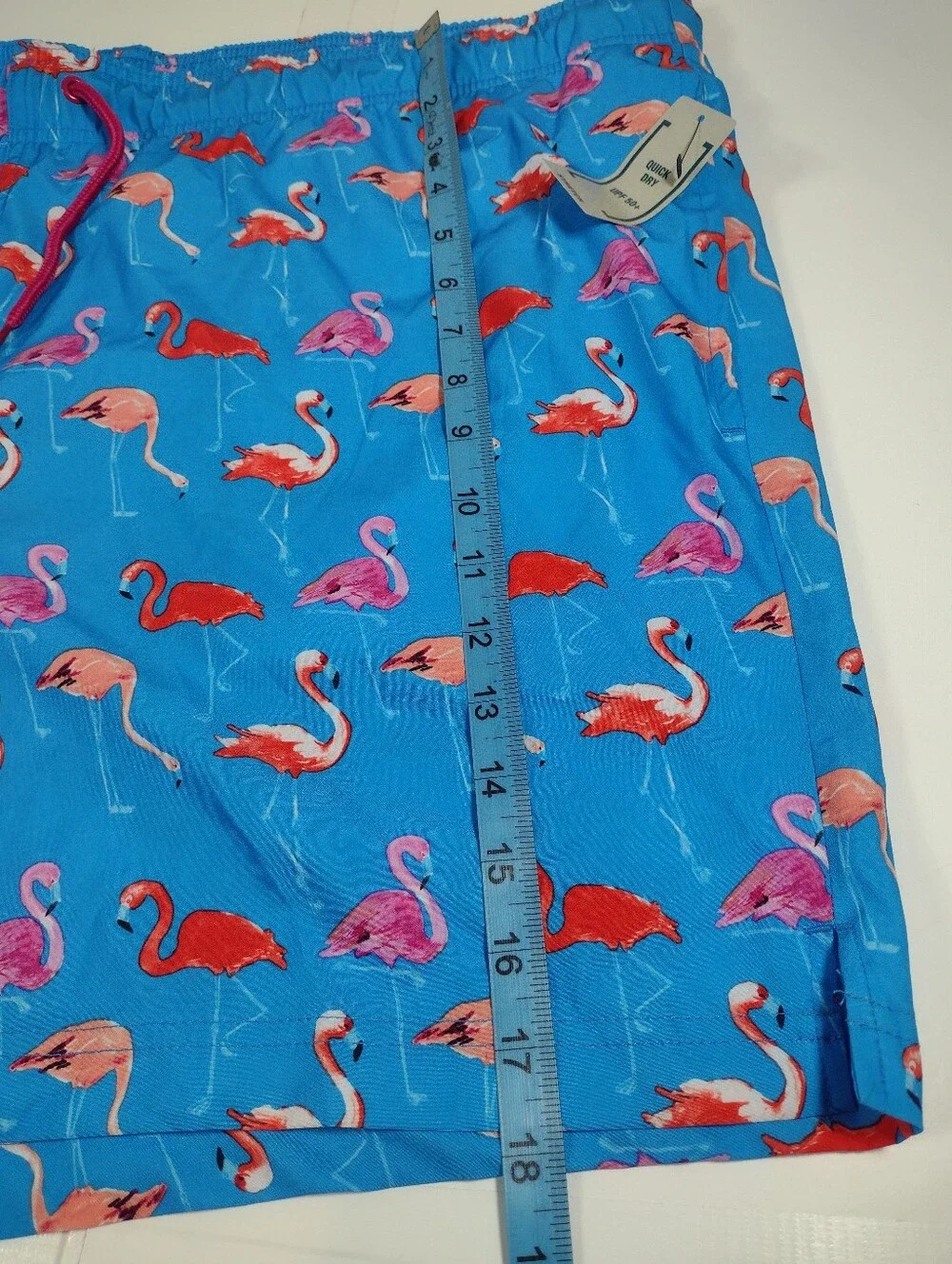 George Men's Blue Flamingo Print Swim Trunks (2XL)